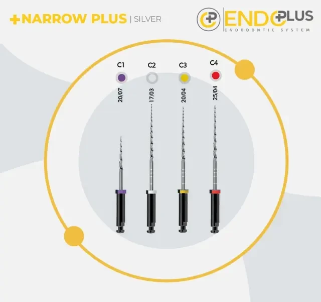 Endoplus Narrow Plus 25 Mm Si̇lver Kanal Eğesi̇