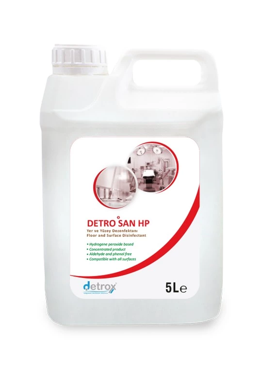 Detrox Detrosan Hp %3 Hidrojen Peroksit Bazlı Konsantre Yer Ve Yüzey Dezenfektanı 5 Lt.